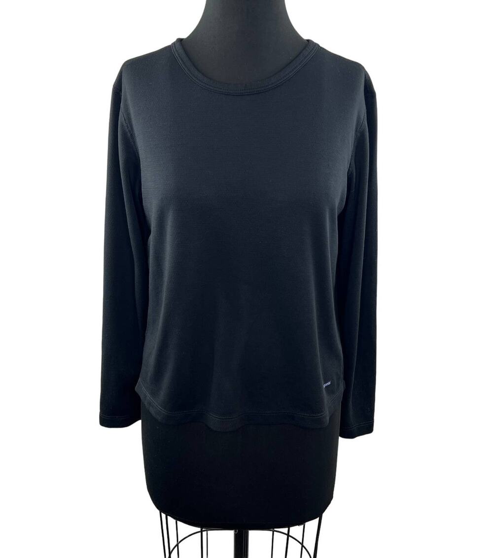 PATAGONIA Capilene Black M Top Polyester Crew Neck Long Sleeve Pullover Regular